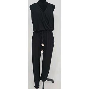 Young‎ Fabulous & Broke Chrissy Jumpsuit Large Black Tassels Racerback